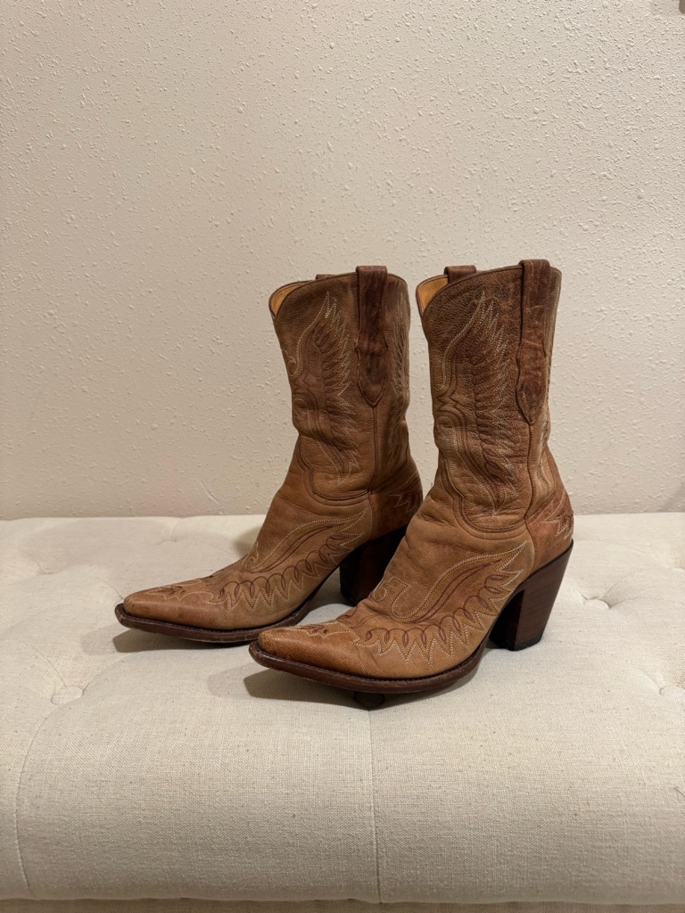 Old Gringo Pointed Toe Eagle Brown Embroidered Western Boots 8.5B
